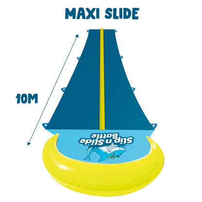 Official VentriBattle® | Two-lane Slip n' Slide | Connectable water hose | 10 meters | Premium quality | Outdoor water play | + Thick | + Sturdy | + Fast | 100% fun PVC