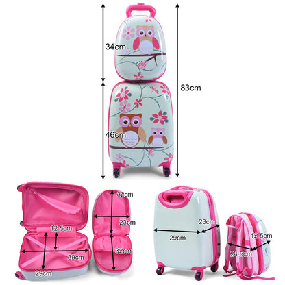 RELAX4LIFE Kids Suitcase with Wheels, 2 Piece Kids Luggage Set, Suitcase (16 inch) + Backpack (12 inch), Travel Suitcase for Kids, Kids Luggage, Travel Luggage, Kids Trolley, ABS Hard Shell Suitcase (Model 3)