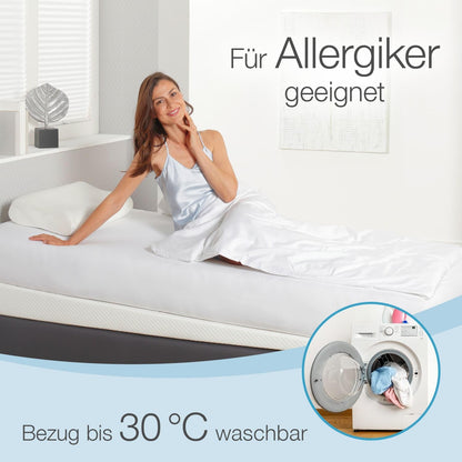ELONEO Bed Wedge Topper 90 x 190 cm made of memory foam, mattress wedge pillow for bed elevation, wedge mattress, wedge-shaped mattress topper, elevation wedge, washable cover