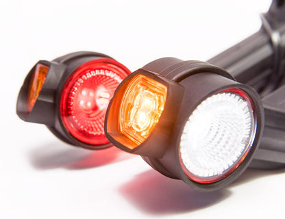 2 x LED rubber side marker light 12V 24V with E-mark position light car truck car trailer lamp light white red orange