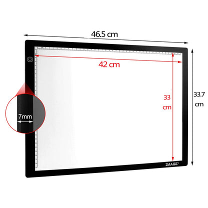 AGPTEK Magnetic A4 LED Light Pad, 5mm Ultra-Thin Physical Button Light Box 35.7cm/14inch x 23.5cm/10.15inch, Stepless Brightness Control with Memory Function for Drawing - MULTIWAY.