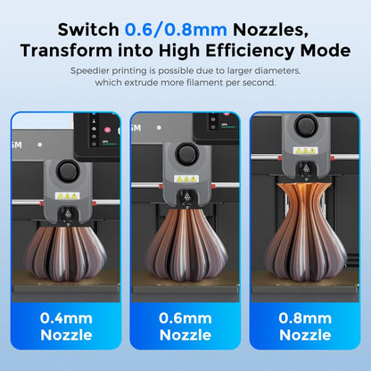 FLASHFORGE Adventurer 5M nozzle assembly, 32mm³/s high flow rate, 35 second quick heating to 200℃, 3 second quick detachable nozzle, 3D printer hardened steel nozzle parts for AD5M/AD5M Pro (0.6mm).