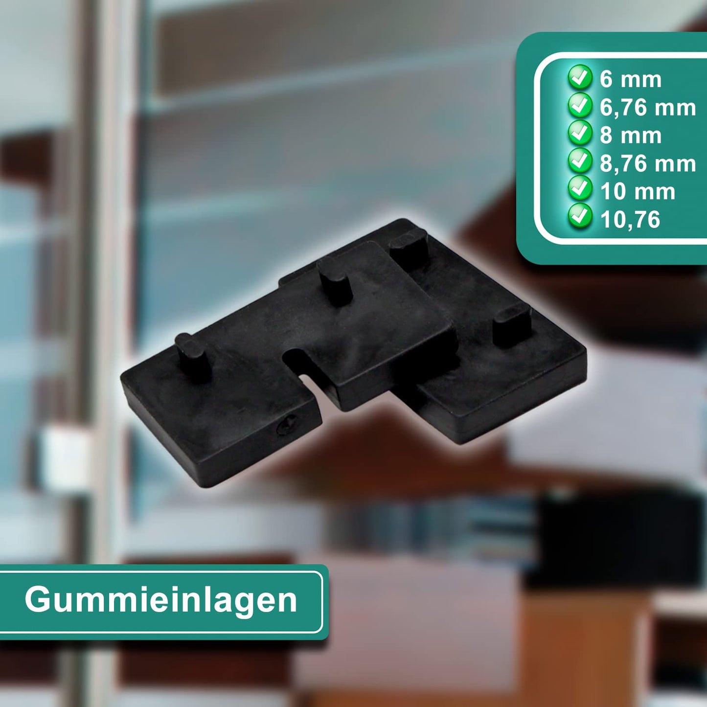 PRIOstahl glass holder glass clamps spacer holder clamp holder - 4 pieces 45 x 45 x 26 mm Connection: Flat for glass 6.76 mm glass clamp holder glass panel holder for railings stainless steel V2A.