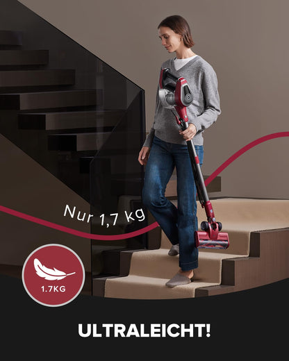 Vexilar C8 Vacuum with cord - 600W/60kPa handheld vacuum with a 7m cord, tangle-free electric upgraded floor brush, 1.5L bagless container for hard floors, carpets, and pet hair.