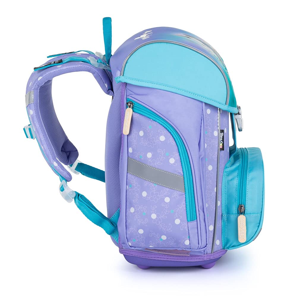 Horse Backpack Set for Girls 1st Grade 4-piece set for primary school ergonomic and anatomical incl. pencil case gym bag binder box