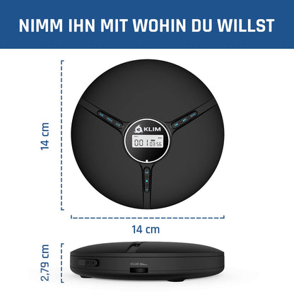 KLIM Discman - Portable CD Player with built-in battery - NEW - includes KLIM Fusion headphones Compact Mini Portable CD Player, compatible with CD-R, CD-RW and MP3 - Discman CD Player - Black