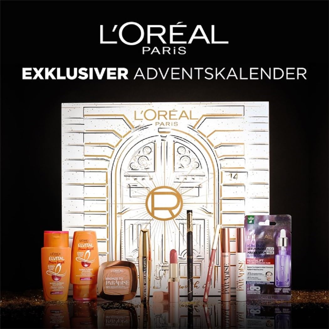 L'Oréal Paris Advent Calendar 2023 Women Beauty Original - Value 350 € 24 Care Beauty Cosmetics Advent Calendar for women, Christmas Calendar Women... white