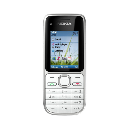 Nokia C2-01 phone (unbranded, 2 inch display, 3.2 megapixel camera) warm silver.