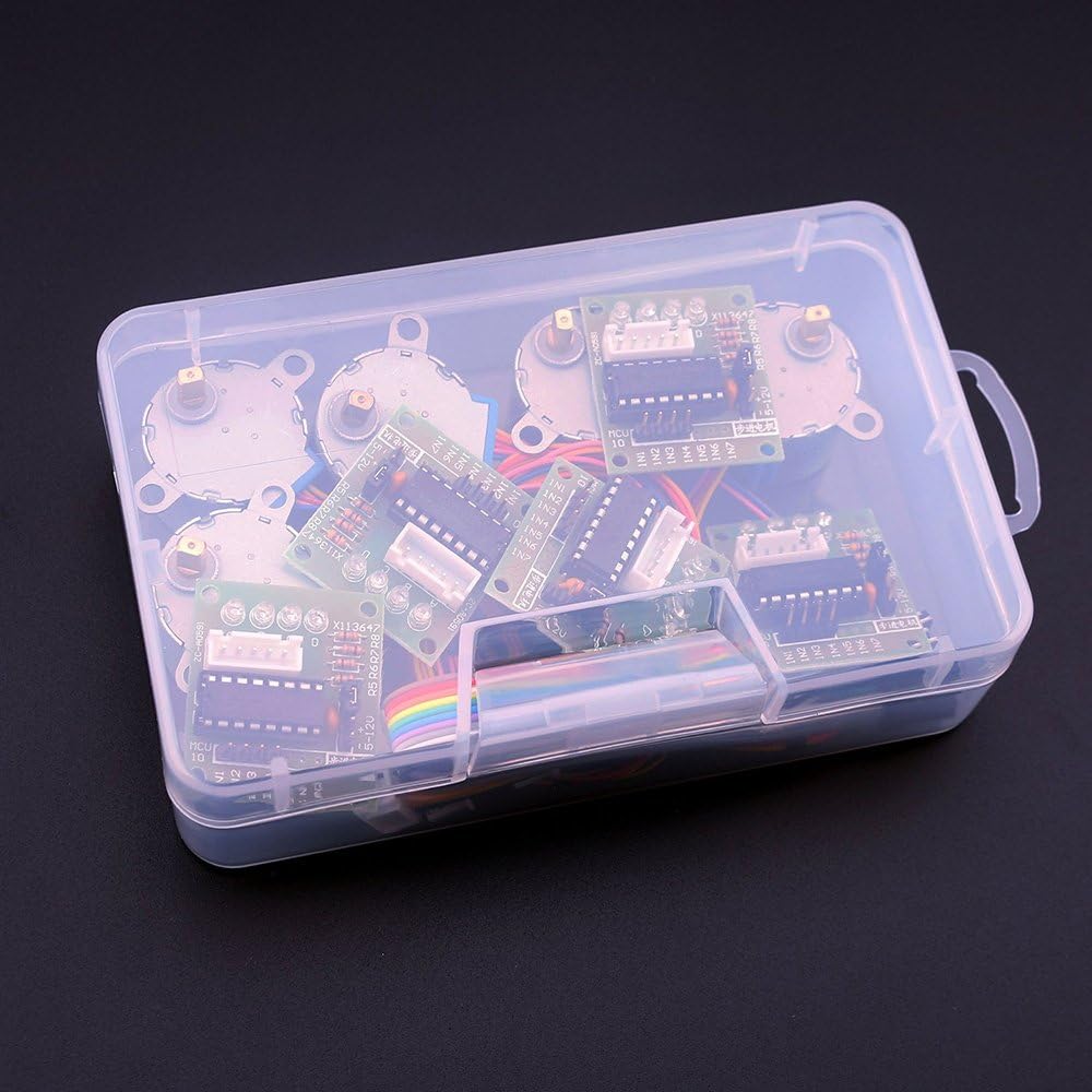 ELEGOO 5-pack Stepper Motor 5V 28BYJ-48 ULN2003 and 5pcs Driver Board ULN2003 for Arduino