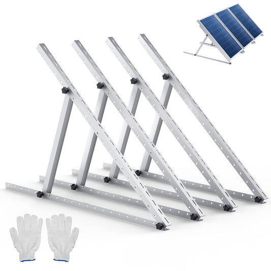 4pcs Solar Panel Mounting Bracket 104cm Stouchi 41'' Balcony Solar Power PV Mounts Adjustable Angle Aluminum Alloy 100W-600W Solar Holder for Flat Roof Balcony RV Yacht Mounting Stand