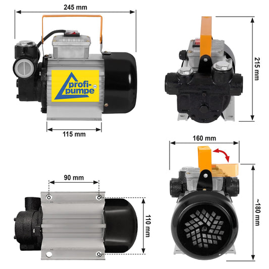 AMUR DIESEL PUMP HEATING OIL PUMP OIL PUMP Biodiesel SELF-PRIMING Diesel Set Standard-4 ELECTRIC 230V DIESEL PUMP Powerful Motor (Pump Standard-4)