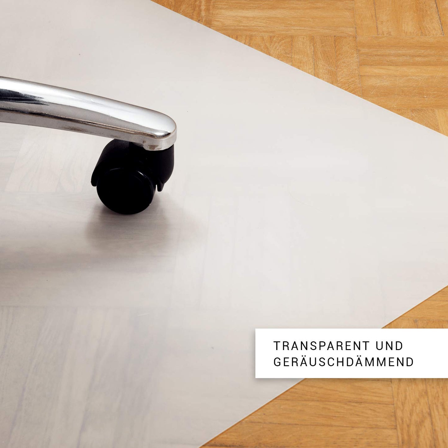 Floor protection mat | Office chair underlay in milk white | non-slip and scratch-resistant | Made in Germany (120x120cm)
