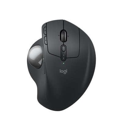 Logitech MX Ergo S Advanced wireless trackball mouse, USB-C rechargeable ergonomic mouse with Bluetooth and encrypted dongle, 6 programmable buttons, for PC/Mac - Graphite