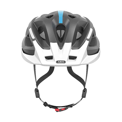ABUS urban helmet Aduro 2.0 - versatile bike helmet with integrated light - sporty design for city commuting - for men and women - Grey/White, Size M