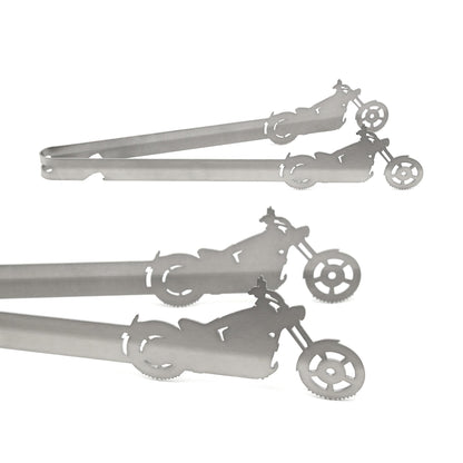 Grill-Tongs.com design chopper, dishwasher safe, gift idea for men, gift for bikers, silver, stainless steel, 31 cm, 1 piece.