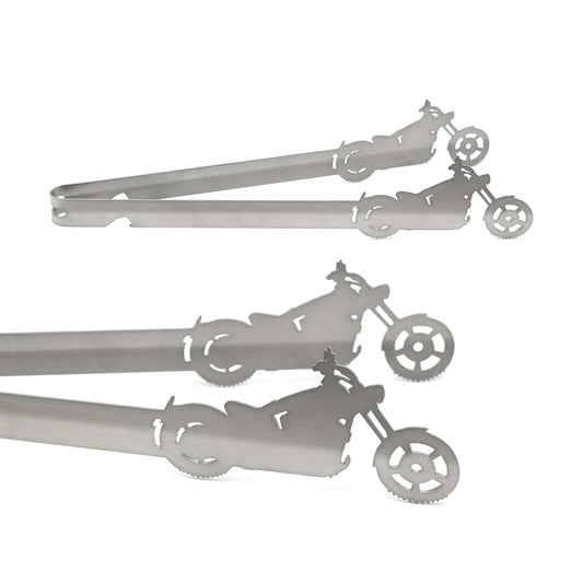 Grill-Tongs.com design chopper, dishwasher safe, gift idea for men, gift for bikers, silver, stainless steel, 31 cm, 1 piece.