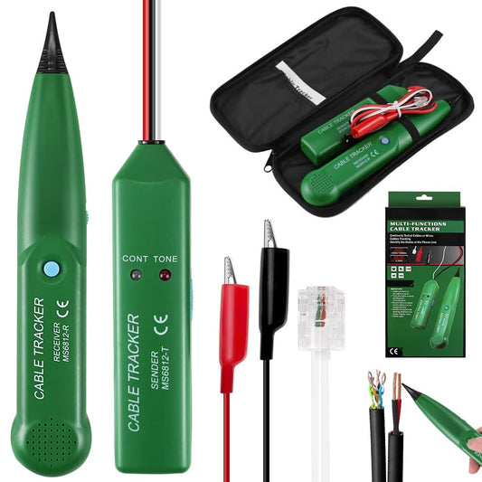 Wire break locator for robotic lawn mower, cable tracker, cable finder, cable tester, wire tracer, circuit tester, telephone line tracker for network maintenance, continuity test circuit traversal.