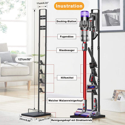 JUPELI stand, vacuum accessories. Sturdy metal holder for Dyson cordless vacuum cleaners V15 V11 V10 V8 V7 V6, black. Compatible with DC30 DC31 DC34 DC35 DC58 DC59 DC62 DC74.