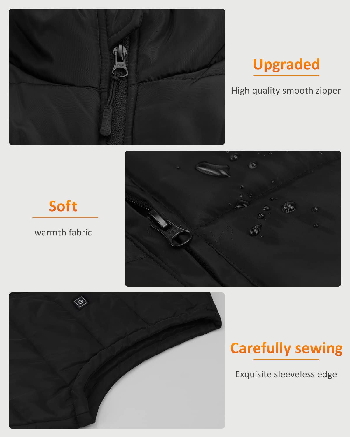 FERNIDA Women's Heated Vest, Heated Vest with Battery, USB 5V Electric Heating Vest with 8 Heating Zones and 3 Temperatures, M