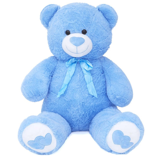 SNOWOLF Giant XXL Teddy Bear Plush Cuddly Bear Plush Bear with Button Eyes 110cm, Large Soft Teddy Bear Stuffed Animal Gift on Birthday, Valentine's Day or Christmas 1.1m, blue