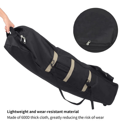 Golf travel bag with wheels Foldable 600D Golf Aviation Bag Storage Bag Club Case (Gold)