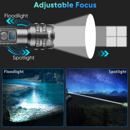 WholeFire Flashlight LED, Super Bright Rechargeable 20000 Lumens LED Flashlight, Rechargeable XHP70.2 Powerful Flashlight Battery Operated Zoomable for Camping, Emergency Gift