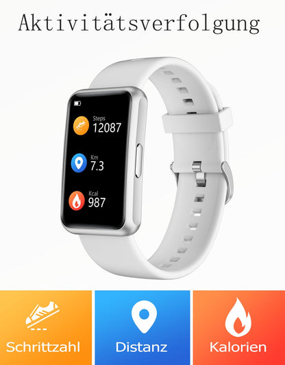 HUAKUA Pedometer Watch (No app and phone needed) 1.47 inch Touchscreen Simple Smartwatch Fitness Tracker with Calorie Counter, Sleep Monitor, Stopwatch Waterproof IP68, Timer Fitness Watch for Walking Running