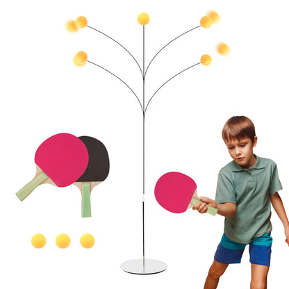 Surplex Table Tennis Trainer with Elastic Soft Shaft Height Adjustable With Rackets Practice Balls For Beginners Self-training Leisure Decompression Child Adult Indoor Outdoor Play