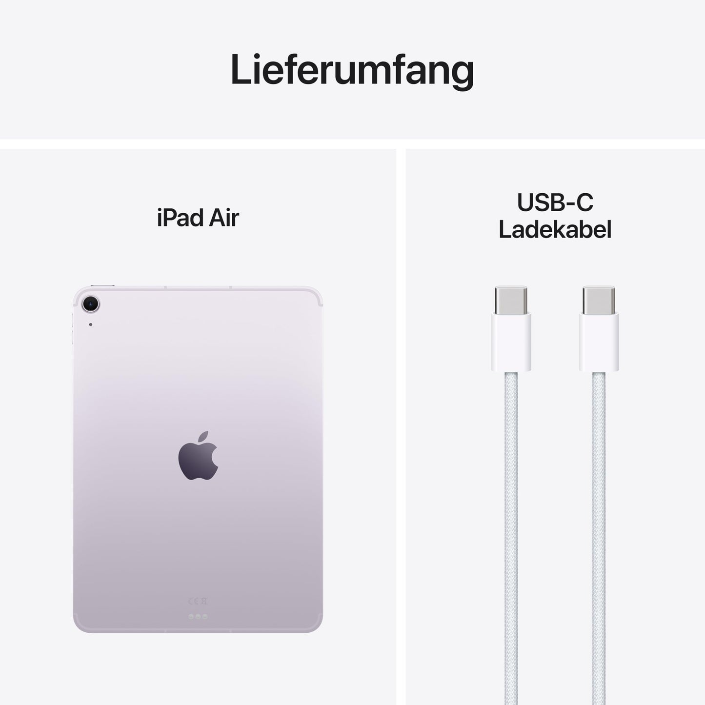 Apple iPad Air 11" with M3 chip: Apple Intelligence, Liquid Retina Display, 512GB, 12MP front/back camera, WiFi 6E + 5G cellular, Touch ID, all-day battery life - Purple