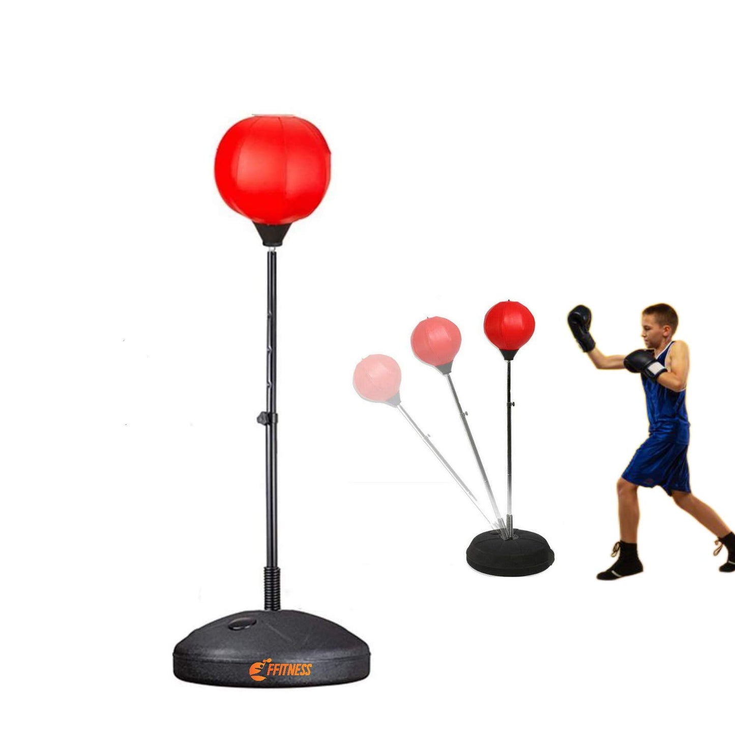 Kids' fitness punching ball with removable base and adjustable pole | Boxing bag for training