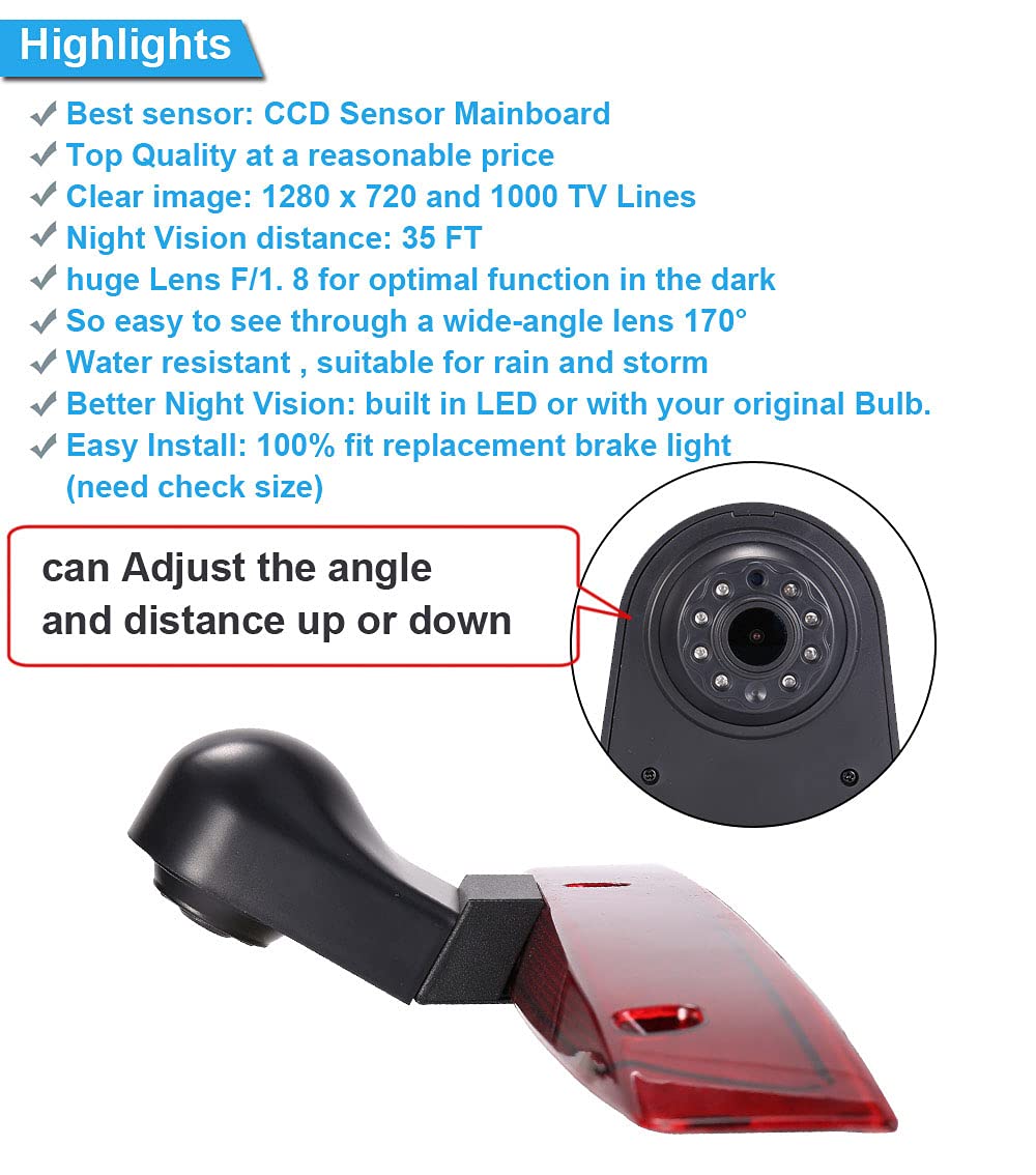 18mm lens top quality car brake light reverse camera replacement for Viano Vito W639 transporter 3 brake light 2003-2014 (18mm lens top quality)