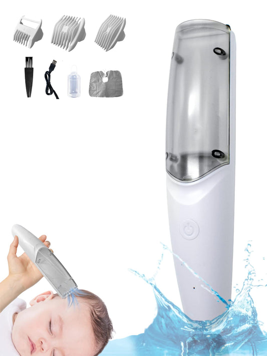 Children's hair clipper. Silent wireless hair trimmer 48dB, Waterproof IPx7. Hair clipper for kids with ceramic blade for sensitive skin and USB charging cable.