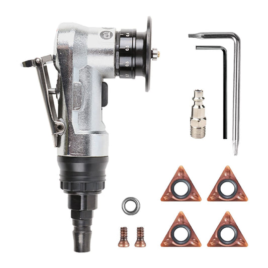 Pneumatic chamfering machine, mini handheld chamfering machine 45 degrees manual linear pneumatic chamfering trimming curved air tool with 1/4 inch air inlet for deburring.