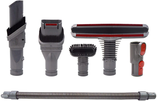 Accessory set replacement for Dyson V8 V7 V10 vacuum cleaner with replacement vacuum hose - replacement parts brush nozzle floor nozzle for Dyson V6 DC19 DC29 DC34 DC33 DC35 DC62 handheld vacuum accessory kit (6 in 1)