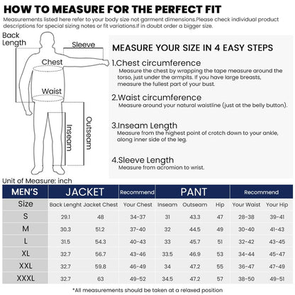 ILM Motorcycle Rain Suit Men Waterproof Rain Jacket Abrasion Resistant, 6 Pockets, 2-Piece Set with Jacket and Pants.