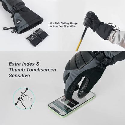 Unigear heated gloves with quick charging for women and men, warm winter gloves with heating, 3 heat levels, waterproof touchscreen for skiing, Raynauds, and outdoor work.