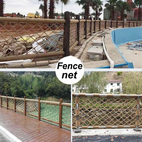 KACQIYT Children Safety Net, Climbing Net, Stair Balcony Fall Protection Net Partition Ceiling Net Playground Safety Net Obstacle Protection Garden Fence Net Decorative Hemp Rope Net Indoor and Outdoor