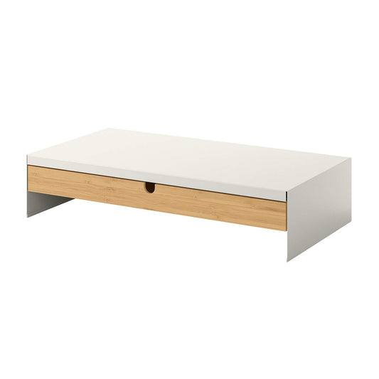 ProTuning ELLOVEN monitor stand with drawer, made of aluminum, 47x26x10 cm white.
