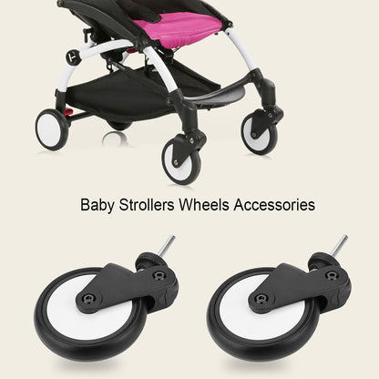 SPYMINNPOO stroller replacement wheels, rubber wheels replacement stroller rubber wheels rear/front wheels toddler stroller wheel universal for Yoya/Vovo Wheel strollers (one pair of front wheels)