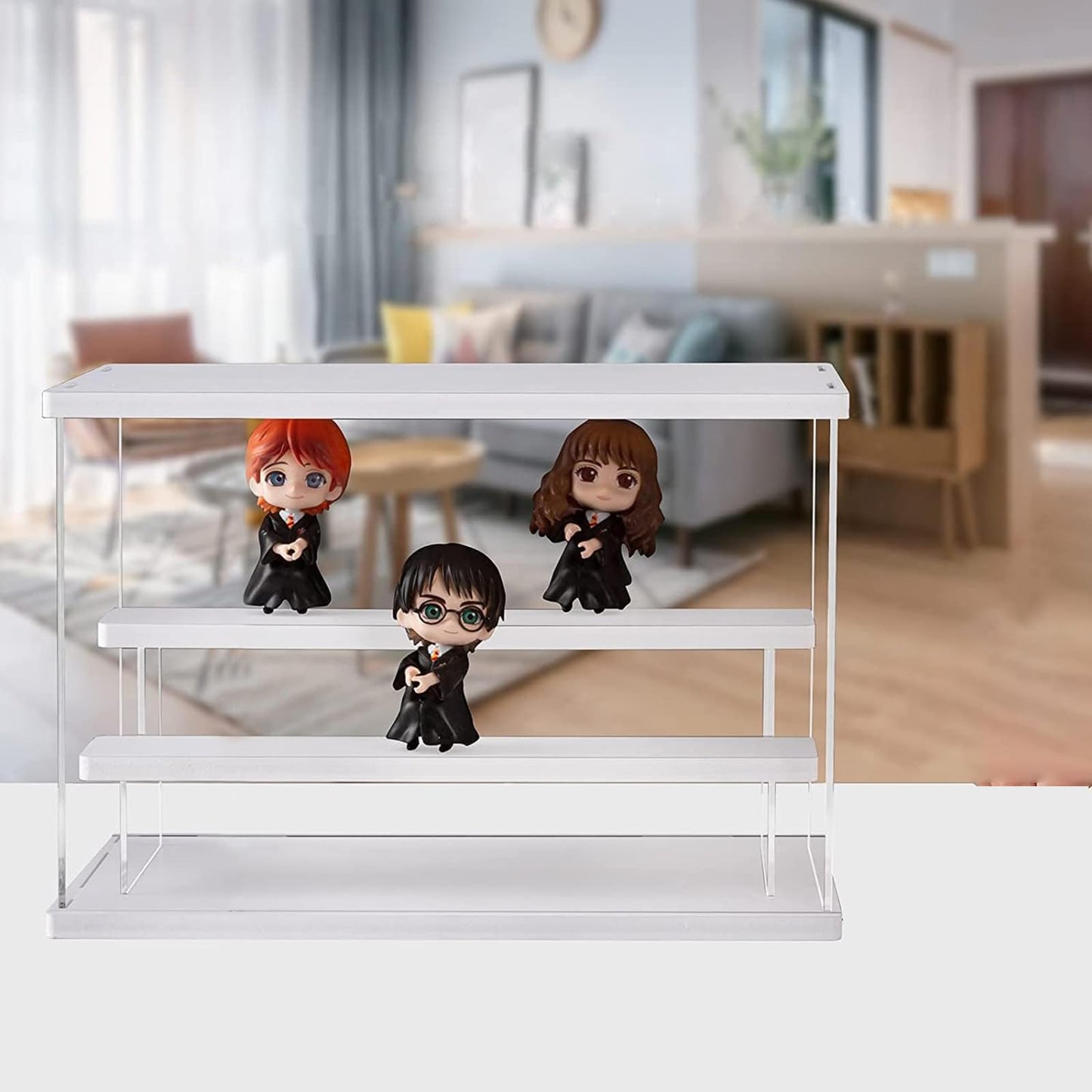 SWAWIS Acrylic Display Case Transparent Showcase Box for Lego, model cars, collectibles, mini figurines. Dustproof protection, 30.5 x 18 x 21.8 cm.