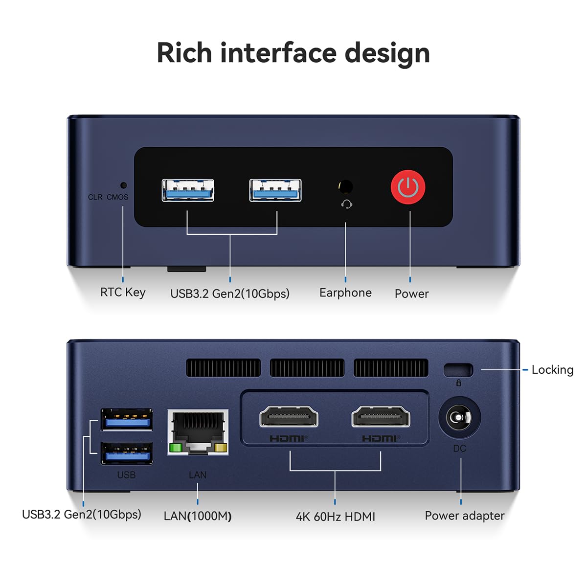 Beelink S12 Mini PC, 12th Gen Intel Alder Lake-N95 Processor (up to 3.40GHz) Mini Computer, 16GB RAM 500GB SSD Business Mini Desktop PC, Dual HDMI/WiFi 6/BT5.2/RJ45/WOL/Auto Power on