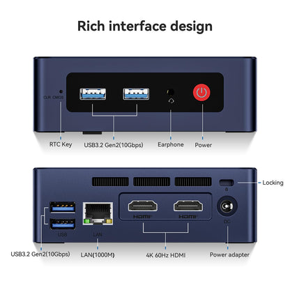 Beelink S12 Mini PC, 12th Gen Intel Alder Lake-N95 Processor (up to 3.40GHz) Mini Computer, 16GB RAM 500GB SSD Business Mini Desktop PC, Dual HDMI/WiFi 6/BT5.2/RJ45/WOL/Auto Power on