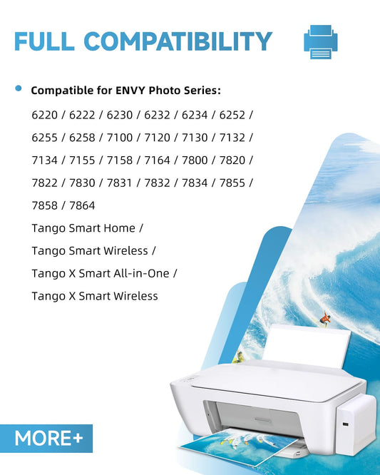 303XL printer cartridges in black - 750+ pages, compatible with original HP 303 Black 303 printer cartridges, 303 XL for Envy Photo 7134 7830 6232 6230 7130 6220 6234 7100 7155 7800 7834 7855 Tango X