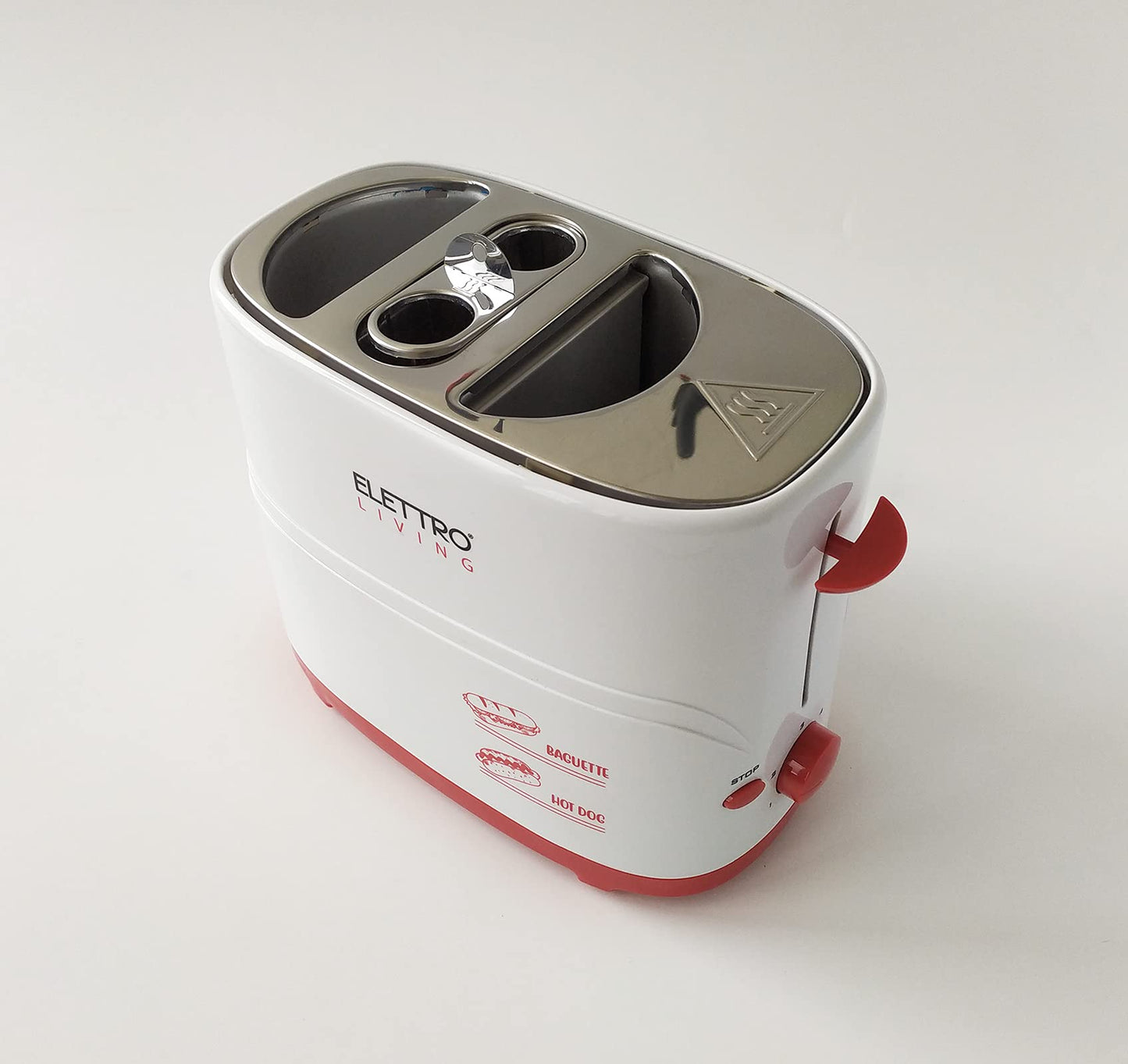 Elettro Living Poldo Elettroliving Baguette and hotdog machine with sausages and bread, crumb tray and non-slip feet, perfect for gifts, parties, and gatherings.