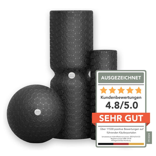 Liebscher & Bracht Original Fascia Set: Fascia roll and fascia ball (2 each) Made in Germany, Includes exercise app.