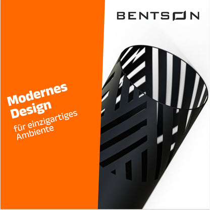 BENTSON lantern column Black Design I 2-piece Set I Decorative column for garden in Industrial Design I Garden lantern for outdoor and indoor I Lantern including candles I Stripes I 95cm + 75cm