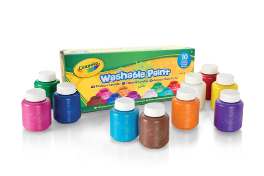CRAYOLA Washable Color Set for Kids, Finger Paint for Kids in 10 different shades, Color for Posters and Signs, Non-Toxic Finger Paint for Kids, Craft Set, Children's Toy for Ages 3 and up.
