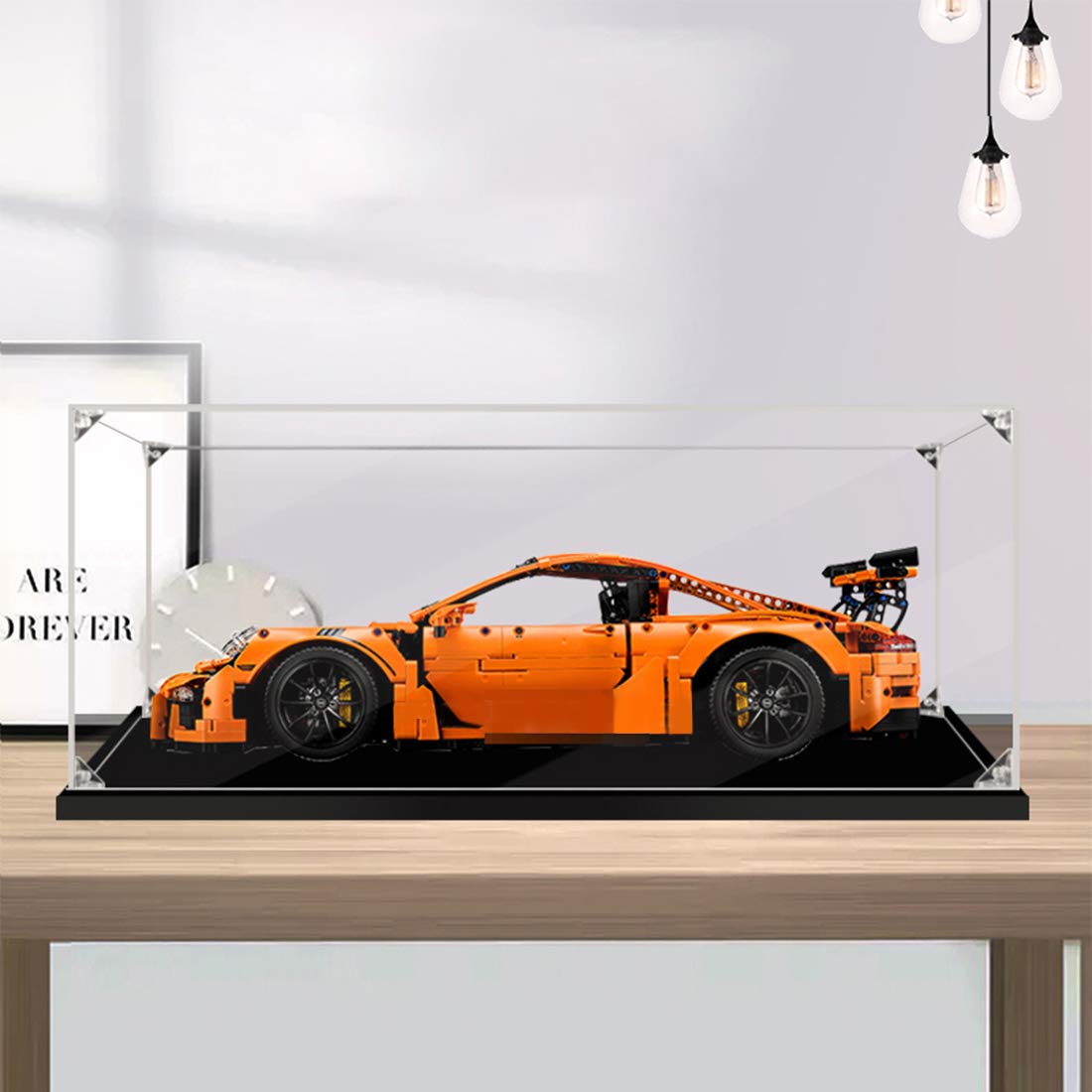 Kiyoyo Transparent Acrylic Display Case for Lego 42056 Technic Porsche 911 GT3 RS, 2mm Dustproof Showcase Compatible with Lego 42056 (Lego model not included), H0616M07181UIIO
