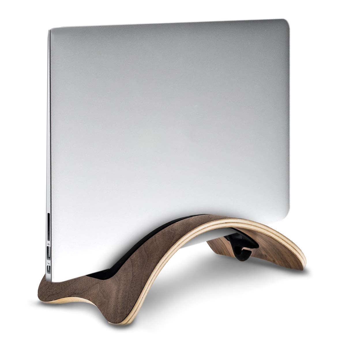 Calibri laptop stand notebook stand - wooden holder with 3 silicone inserts for MacBook Air/Pro/Pro Retina/Tablet iPad - walnut wood