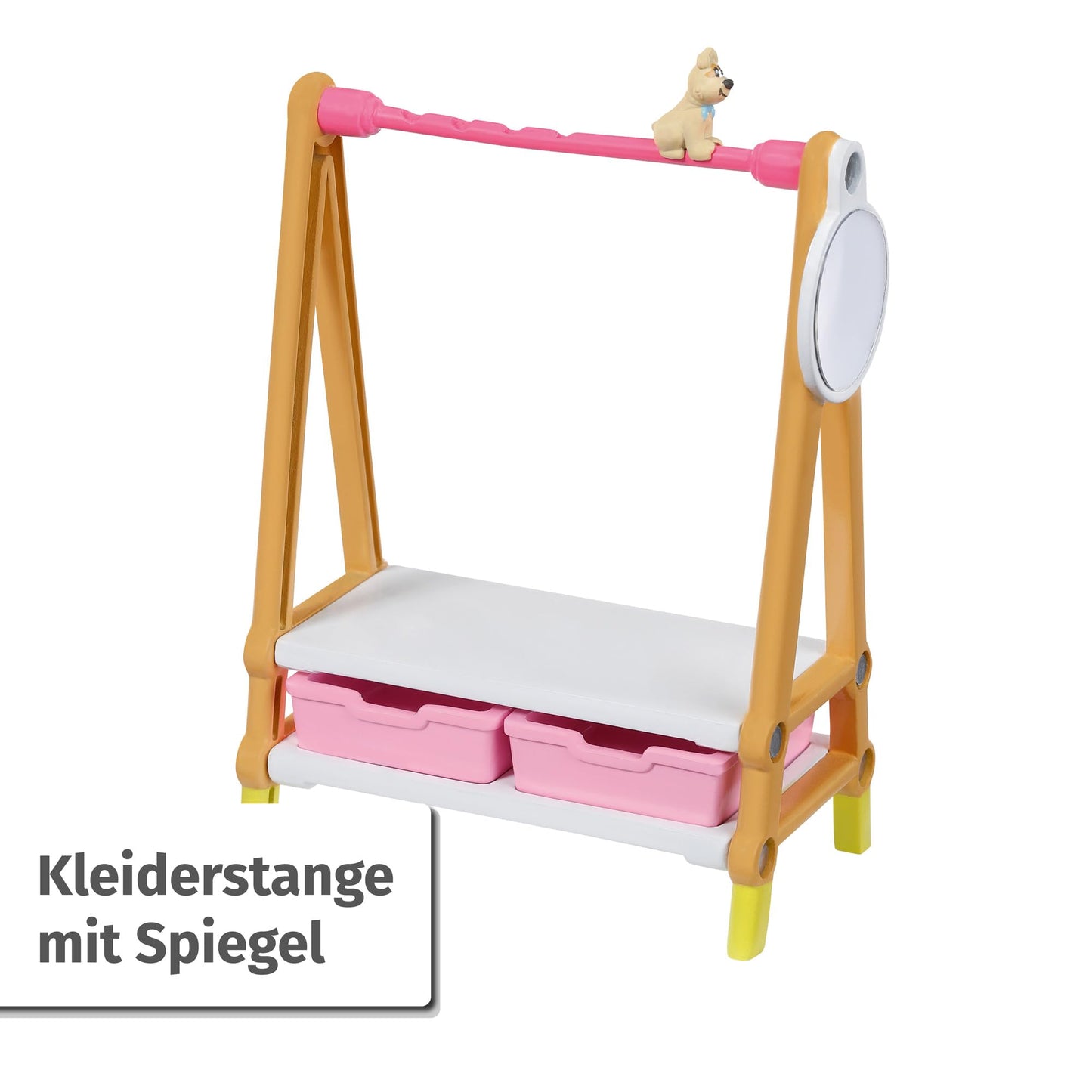BABY Born, doll vehicle, fold-out caravan & Minis playset furniture set with wardrobe, clothes rail, bassinet, and changing table, 906163 Zapf Creation